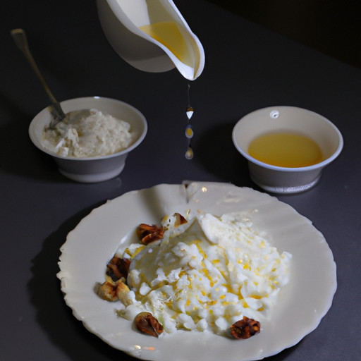 Delicious dish of Cottage cheese and honey 91641